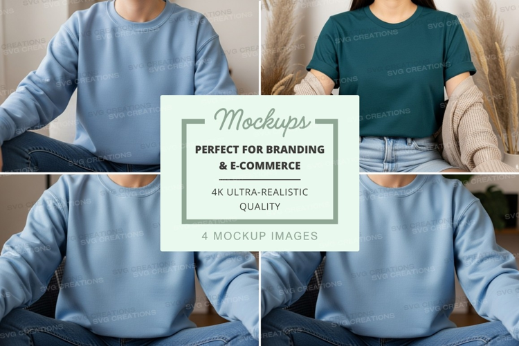 Woman in loungewear mockup on chair neutral tones