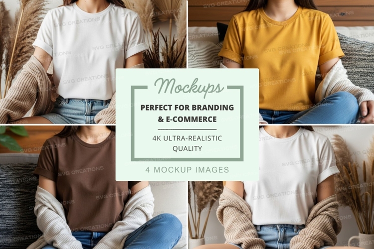 White Tshirt Mockup Image 14