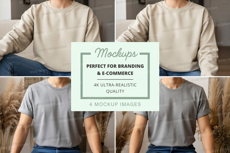 Gray t-shirt mockup on mannequin display indoor