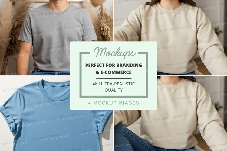 Blank t-shirt mockup on model casual lifestyle display