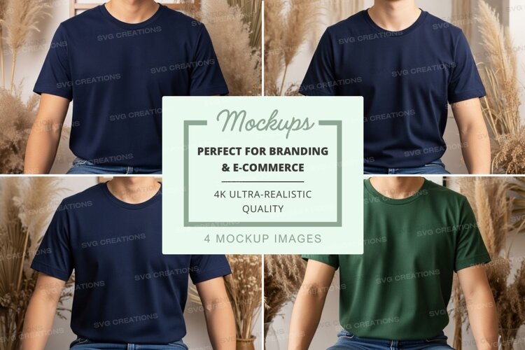 Man t-shirt mockup front back display neutral example image 1