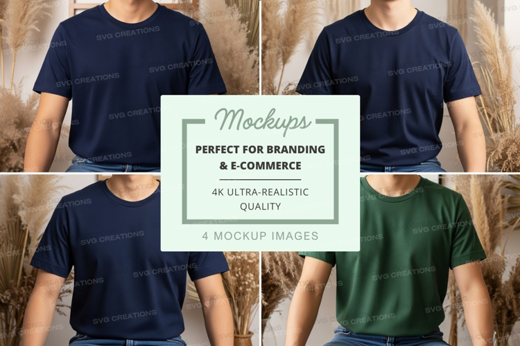 Man t-shirt mockup front back display neutral