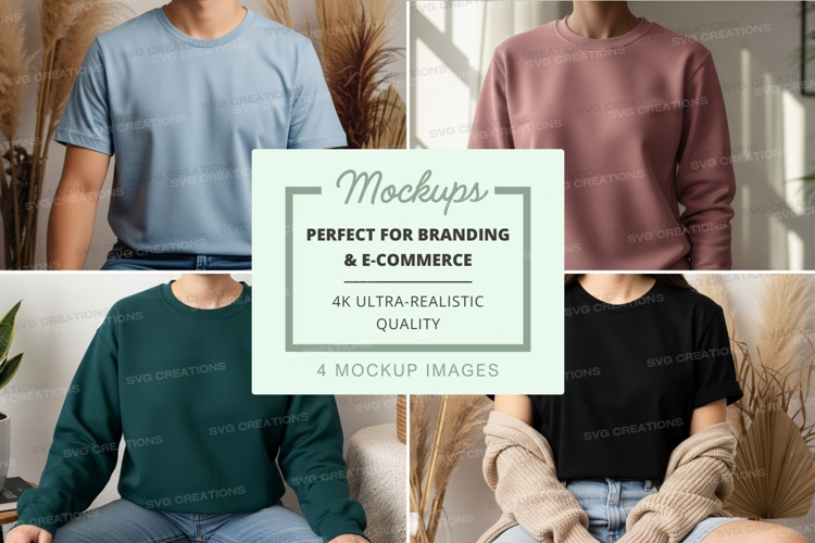 Woman mockup casual tshirt sweater clothing display