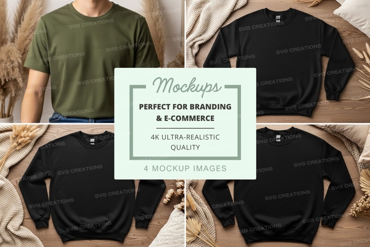 Black Tshirt Mockup Image 7