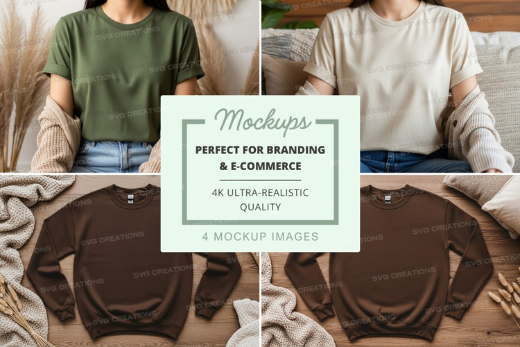 Women wearing black sweatshirt mockup on couch