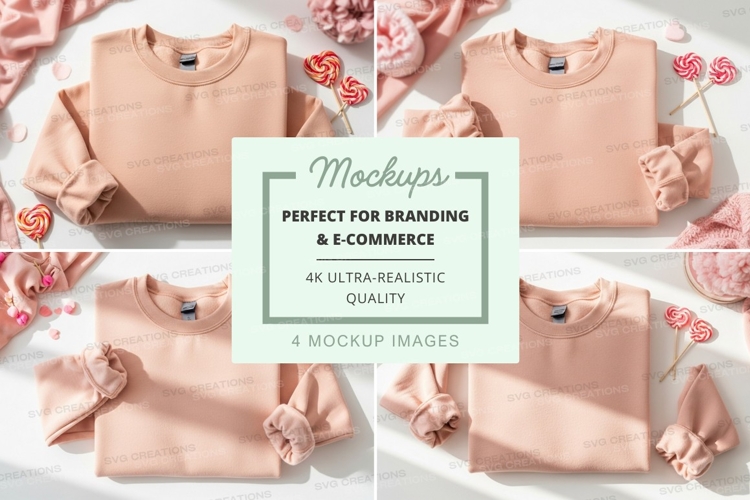 Pink gift bags mockup with cherry blossoms minimalist flat l