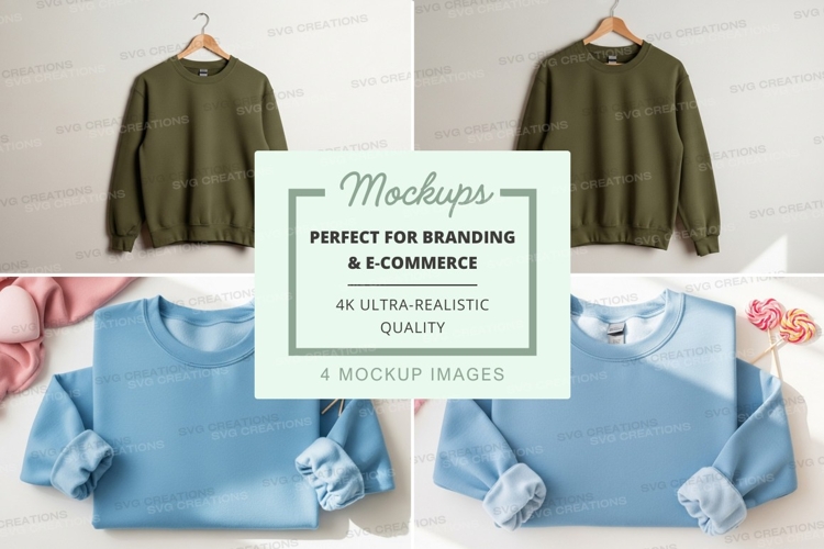 Womens sweatshirt mockup on hanger with pastel background