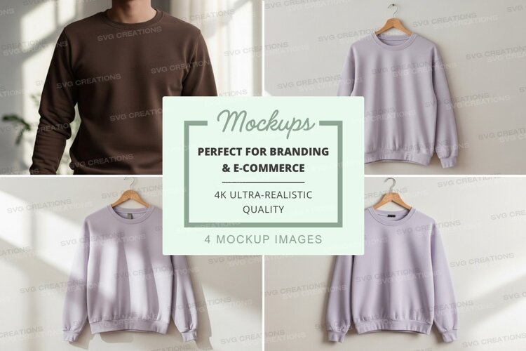 Minimalist sweater mockup on hanger white background example image 1