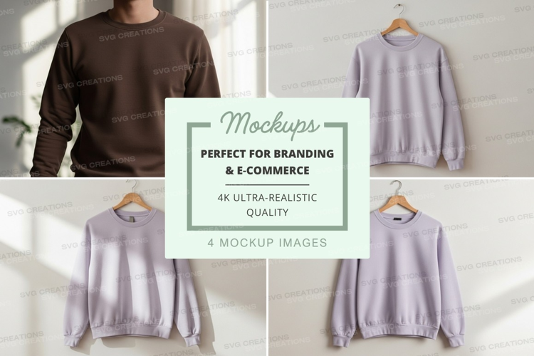 Minimalist sweater mockup on hanger white background