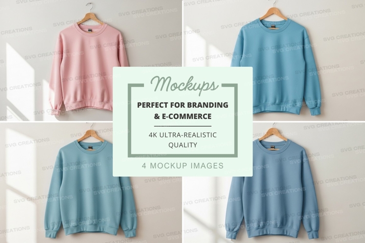 Womens sweatshirt mockup on hanger minimalist pastel