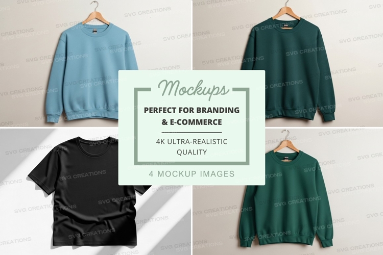 Sweater mockup set on hanger minimalist display