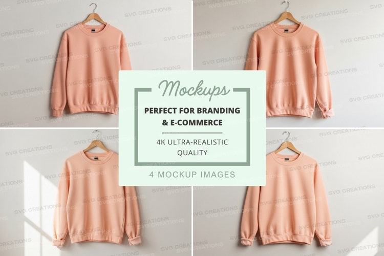 Pink oversized sweatshirt mockup on hanger minimal backgroun