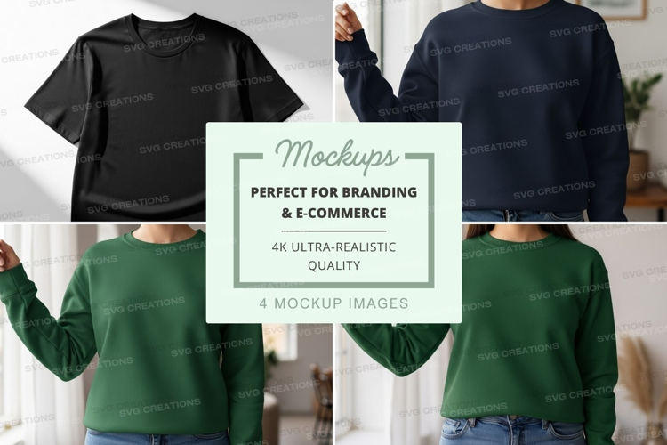 Woman wearing blank sweater mockup for branding design