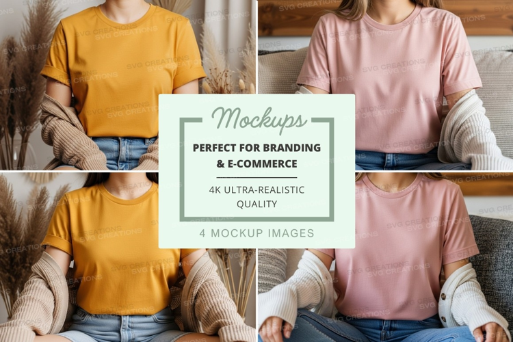 Woman clothing mockup on sofa lifestyle display