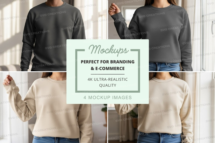 Casual sweatshirt mockup front back view minimalist design