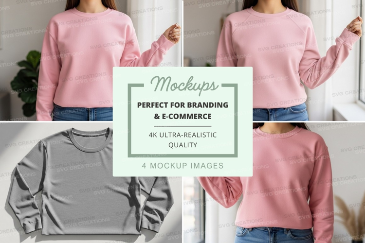 Pink and gray women's sweatshirt mockup on mannequin display
