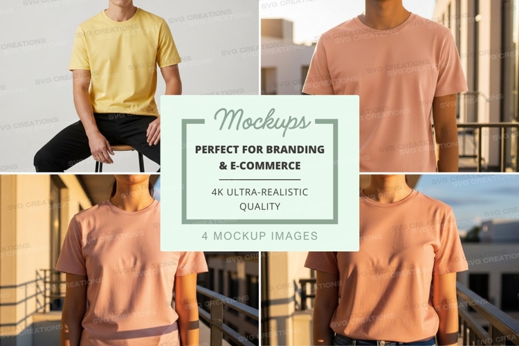 T-shirt mockup on mannequin urban outdoor display