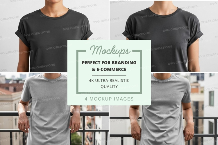 Black Tshirt Mockup Image 21