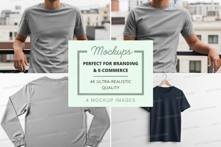 Gray t-shirt mockup on mannequin urban background