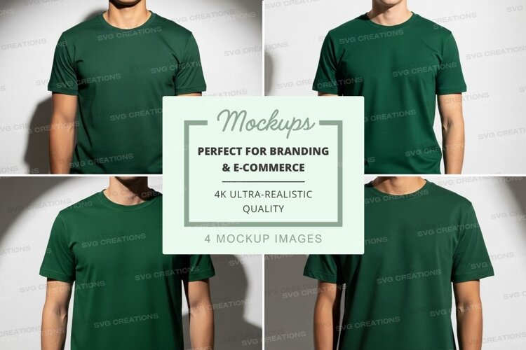 Green t-shirt mockup on mannequin minimalist display example image 1