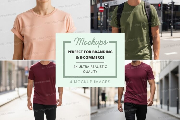Man t-shirt mockup walking urban lifestyle casual wear example image 1
