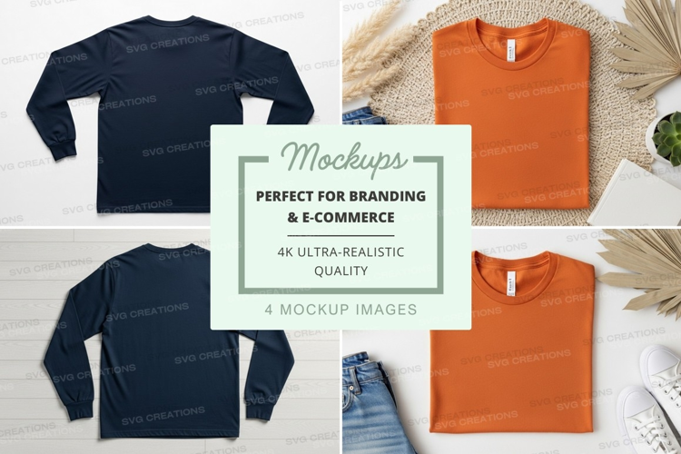 Minimalist clothing mockup on neutral background with shadow