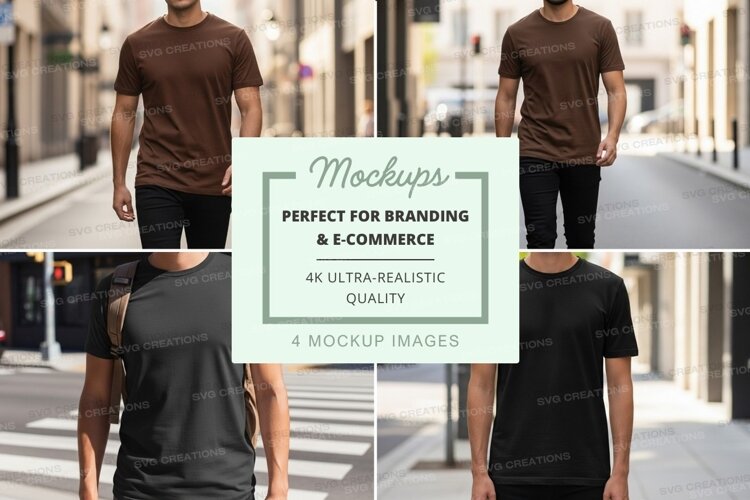 Business team walking urban mockup t-shirt design example image 1