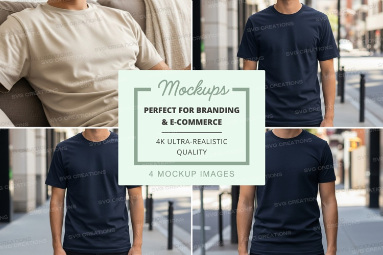 Man t-shirt mockup urban street lifestyle minimalist