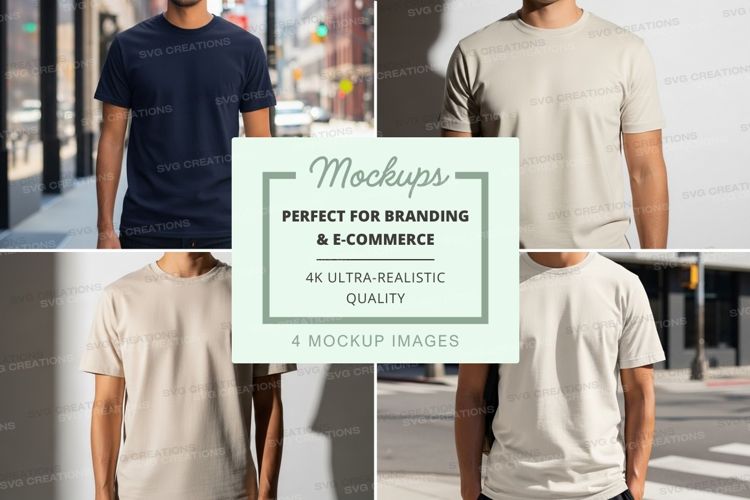 Man casual t-shirt mockup urban streetwear lifestyle