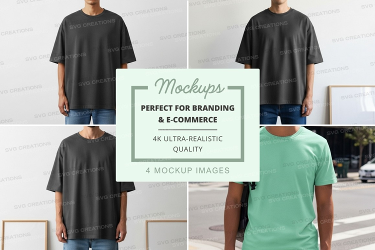 Blank t-shirt mockup on models urban outdoor
