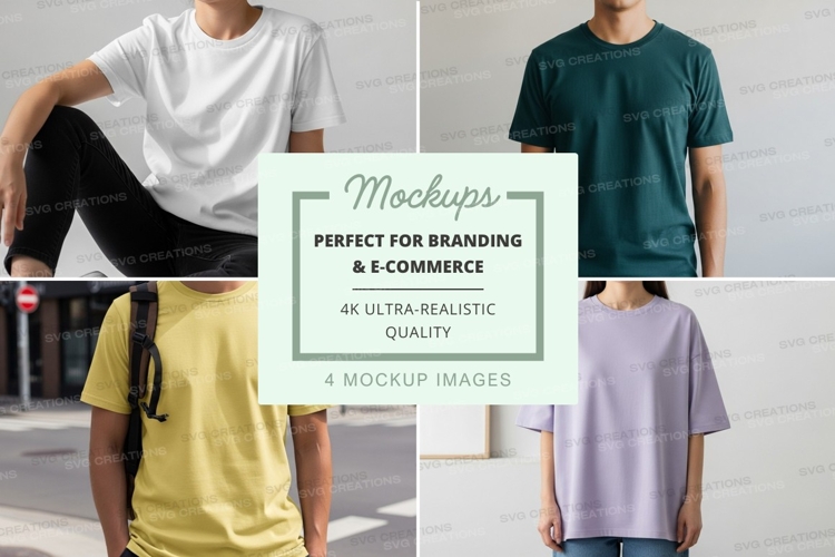 T-shirt mockup on men urban outdoor lifestyle casual wear