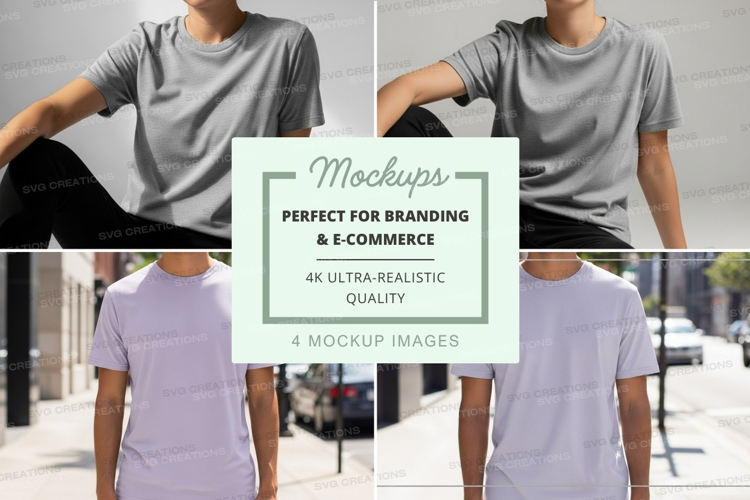 Man t-shirt mockup urban reflection lifestyle minimalist
