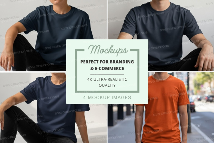 Man casual t-shirt mockup poses outdoor urban lifestyle