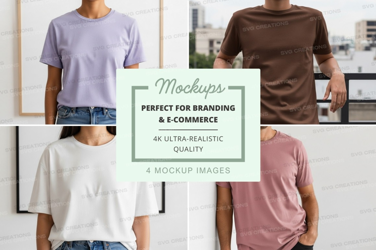Blank t-shirt mockup on model urban outdoor
