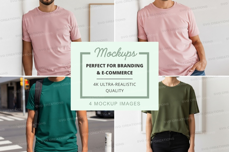 Man t-shirt mockup front back view urban outdoor