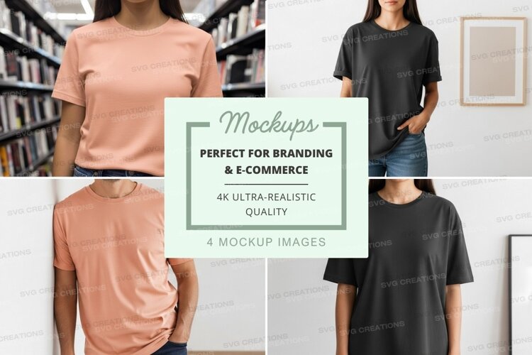Woman t-shirt mockup library minimalist lifestyle example image 1