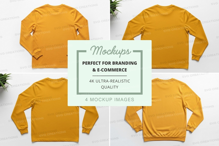 Yellow sweatshirt mockup flat lay minimal design