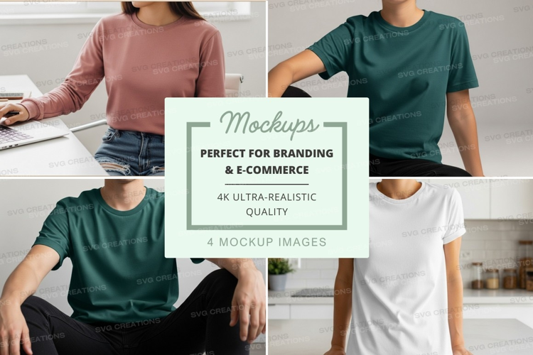Casual mockup models sitting posing workspace lifestyle