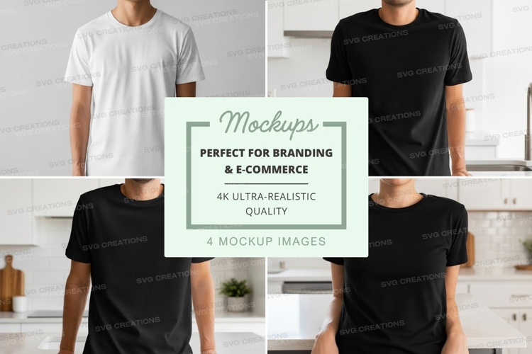 Black Tshirt Mockup Image 7