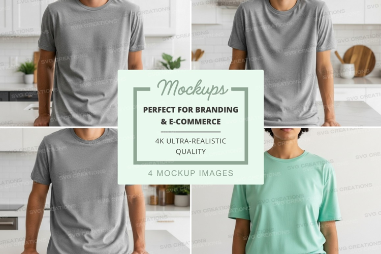 Man t-shirt mockup front back view minimalist interior