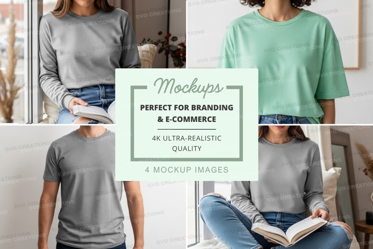 Woman reading book mockup casual lifestyle indoor natural li