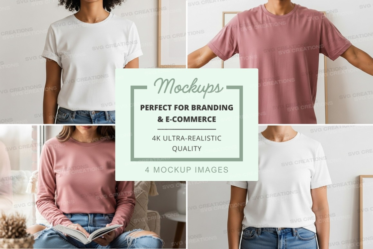 Woman t-shirt mockup front back view casual lifestyle
