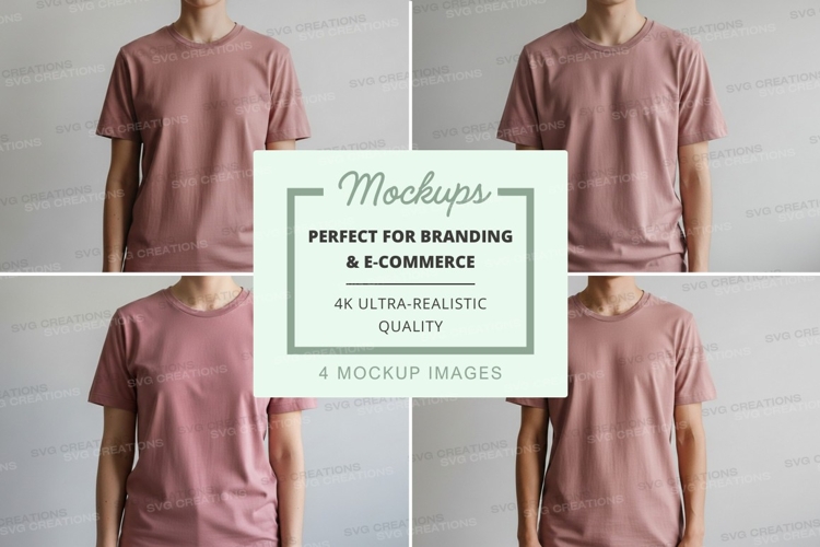 Blank pink t-shirt mockup on mannequin minimalist display