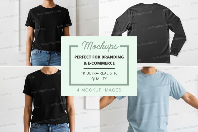 Black Tshirt Mockup Image 8