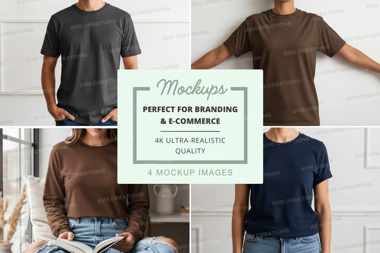 Blank t-shirt mockup on man casual lifestyle display