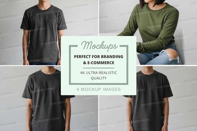 Black Tshirt Mockup Image 5