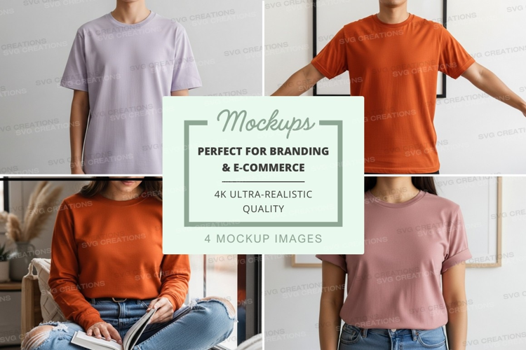 T-shirt mockup on mannequins casual display studio