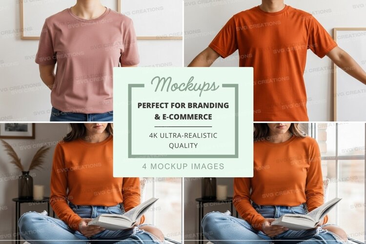Woman t-shirt mockup front back view minimalist studio example image 1