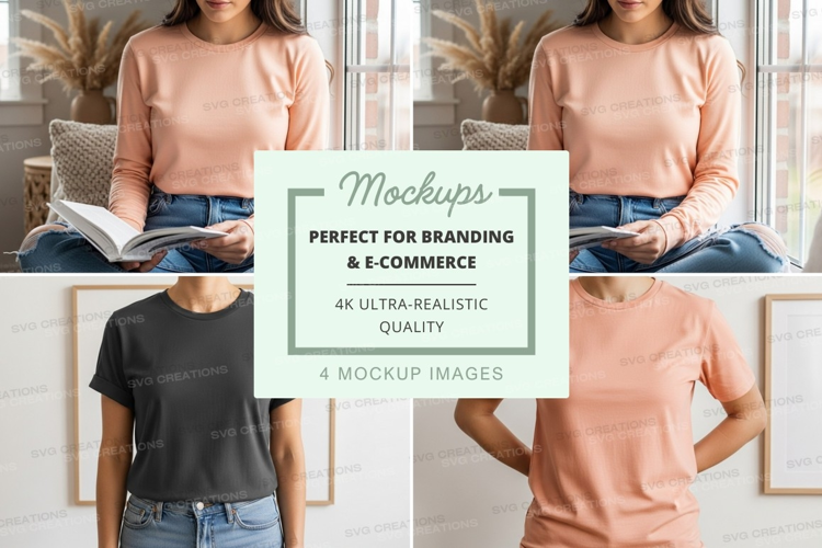 Woman reading book mockup indoor natural light