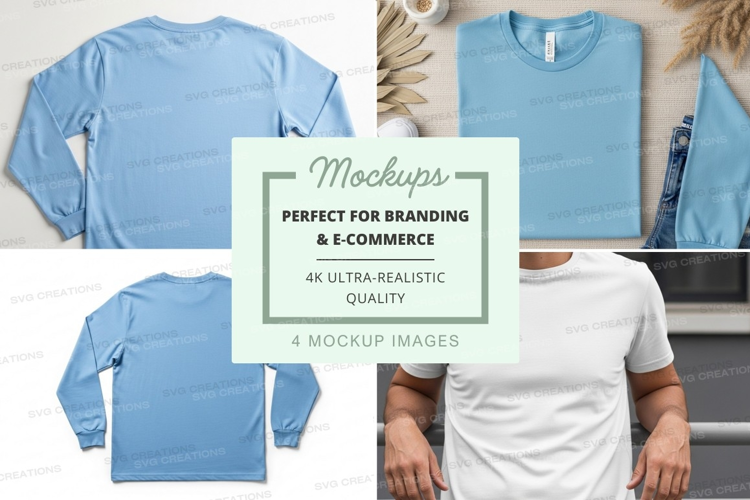 Blue t-shirt mockup on mannequin and model display